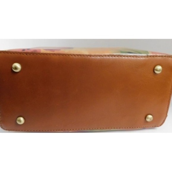 NWT Patricia Nash Floral Leather Satchel Purse Ring Handle Crossbody Boho - Picture 3 of 3